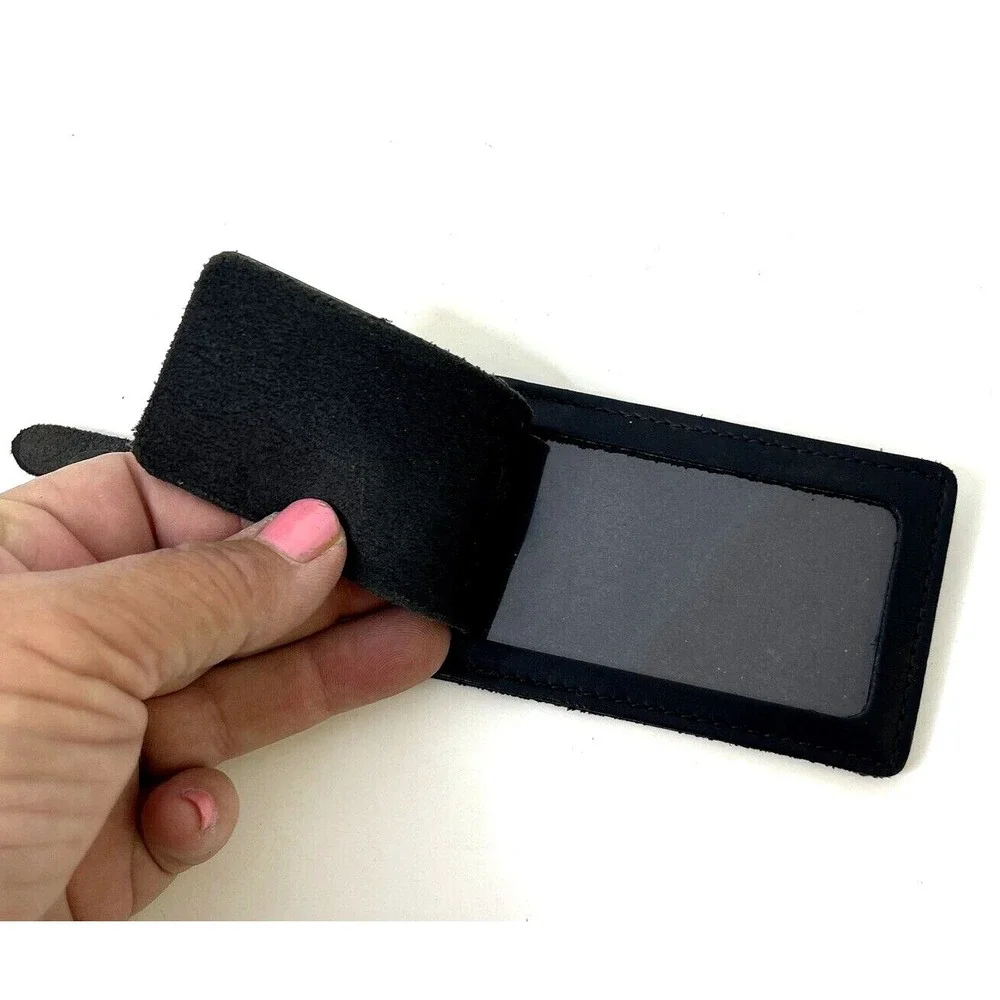 Black Leather Luggage Tag with‎ Buckle SBC Logo